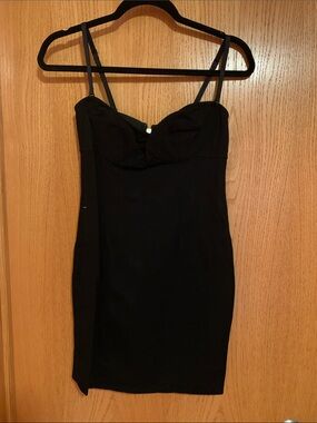 Little Black Bodycon Dress with Spaghetti Straps